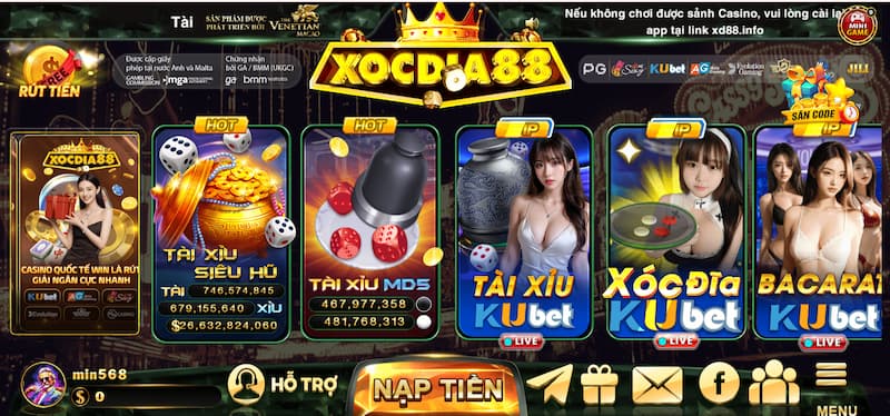 đăng nhập vào đúng link Xocdia88